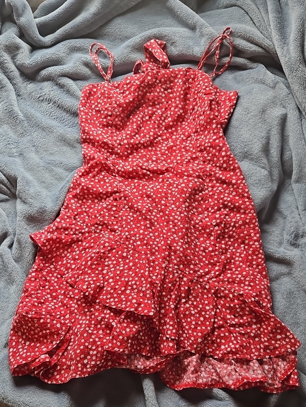 Polly Red Floral Ruffle Sundress